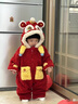 波西咪奇（BOXIMIQI）寶寶拜年服冬裝嬰兒衣服男女寶滿(mǎn)月百天周歲宴紅色喜慶過(guò)年連體衣 毛絨過(guò)年哈衣 90cm #建議22-28斤# 曬單實(shí)拍圖