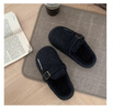 細細條（XIXITIAO）高級感勃肯拖鞋男女冬季居家外穿時(shí)尚加絨保暖情侶棉拖鞋 黑色【創(chuàng  )意刺繡】 38-39 【標準碼】 曬單實(shí)拍圖