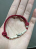 GATMEET鴻運貓純銀法棍貓手鏈編織繩女款999銀招財納福本命年紅手繩 法棍貓招財納福手繩 酒紅色 曬單實(shí)拍圖