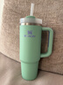 STANLEY保溫杯水杯大容量吸管杯車(chē)載不銹鋼保冷杯男女禮物887ML翡翠綠 曬單實(shí)拍圖