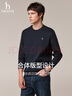 哈吉斯（HAZZYS）男裝 秋款休閑衣服男上衣棉彈長(cháng)袖套頭衛衣男ABTZE0CCX32 深藏青色DN L （175/96A 48） 曬單實(shí)拍圖