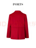 PORTS女裝秋冬新款職場(chǎng)長(cháng)袖短大衣毛呢外套 深紅色 6 曬單實(shí)拍圖