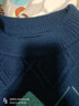 啄木鳥(niǎo)秋冬季半高領(lǐng)毛衣12歲男孩13初中學(xué)生14加絨加厚15大童打底針織衫 9429深藍色（常規款） M （80-100斤左右） 曬單實(shí)拍圖