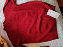 恒源祥100%羊毛半高領(lǐng)時(shí)尚提花女式羊毛衫 暗紅    L 165/88A   曬單實(shí)拍圖