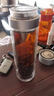 梵昇昱一鍵開(kāi)蓋玻璃杯車(chē)載雙層防燙茶水分離杯子速開(kāi)泡茶杯男士開(kāi)車(chē)專(zhuān)用 銀色500ml 曬單實(shí)拍圖