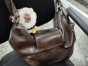 GIOIO包包挎包女士單肩包2026新款大容量休閑百搭托特通勤包秋冬雙肩QC 咖色單肩包【送搞怪小掛件】 曬單實(shí)拍圖