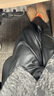 三彩2025冬季新款皮質(zhì)休閑長(cháng)褲PU寬松闊腿褲摩登女 曬單實(shí)拍圖