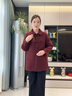 羅蒙（ROMON）中老年女裝大碼喜婆婆秋冬季毛呢外套女胖媽媽裝高貴婚宴大衣禮服 安哥拉紅（單件上衣） XL  (95-120斤） 曬單實(shí)拍圖