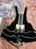 TO ALICE【To Alice】熊之原創(chuàng  )lolita古早昭和蛋糕三層裙擺背帶裙襯衫套裝 C8637黑色背帶裙 S 曬單實(shí)拍圖