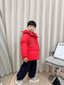 G.duck小黃鴨拜年服男童羽絨棉服冬季兒童裝保暖棉衣外套男寶寶冬裝棉襖 大紅色 150 建議11~12歲【140-150cm】cm 曬單實(shí)拍圖