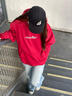 404MOBGANG馬年2026新年紅重工刺繡加厚加絨保暖御寒連帽衛衣男女潮牌帽衫 紅色 XL 曬單實(shí)拍圖