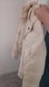 雅鹿羽絨服女士輕薄秋羽絨連帽簡(jiǎn)約純色修身保暖短款外套 米白 170  曬單實(shí)拍圖