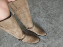 百思圖25冬堆堆靴西部靴大筒圍復古女加絨高筒長(cháng)靴W5862DG5 駝色 38 曬單實(shí)拍圖
