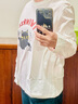 回力長(cháng)袖t恤女2025新款秋冬季時(shí)尚減齡打底衫初中生純棉內搭寬松上衣 曬單實(shí)拍圖