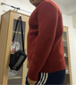 大嘴猴（paul frank）毛衣男開(kāi)衫針織衫秋冬季紅色本命年保暖毛線(xiàn)衣外套男 紅色 3XL 曬單實(shí)拍圖
