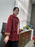 羅蒙（ROMON）媽媽裝洋氣毛呢外套女紅色時(shí)尚衣服中老年2025新款百搭中老年女裝 安哥拉紅 M  （推薦90-105斤） 曬單實(shí)拍圖