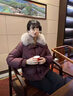 梵花秀（fanhuaxiu）媽媽羽絨服冬裝狐貍毛領(lǐng)外套2025新款白鴨絨中老年冬季短款棉襖女 紅色羽絨服 狐貍毛領(lǐng) L 建議穿111-125斤 曬單實(shí)拍圖