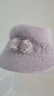 CTRLEND中年媽媽帽子女冬季兔毛保暖毛線(xiàn)帽老年人奶奶老太太秋冬棉帽 香芋紫【單帽】 曬單實(shí)拍圖