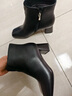 星期六真皮粗跟短靴女2025新款秋冬季厚底增高靴子法式方頭切爾西瘦瘦靴 曬單實(shí)拍圖