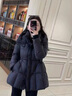 鹿王戀雪時(shí)尚中長(cháng)款羽絨棉服女2025冬季新款氣質(zhì)收腰顯瘦加厚保暖棉襖外套 黑色 L 120-135斤 曬單實(shí)拍圖