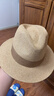 啄木鳥(niǎo)（TUCANO）巴拿馬草帽男大頭圍遮陽(yáng)帽防紫外線(xiàn)草編禮帽防曬爵士草帽男女通用 百搭卡其棕 L大尺寸58~60cm(送防風(fēng)繩) 曬單實(shí)拍圖