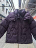 梵花秀（fanhuaxiu）洋氣媽媽冬裝羽絨棉服短款中年純色連帽厚外套中老年寬松大碼棉襖 紫色 品牌棉衣 XL 建議穿126-140斤 曬單實(shí)拍圖