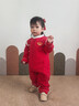 英氏（YEEHOO）嬰兒拜年服秋冬保暖嬰兒衣服新中式寶寶連體衣喜慶 新年紅-夾棉款 90cm （建議身高78-90cm） 曬單實(shí)拍圖