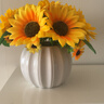 向日葵仿真花擺件太陽(yáng)花假花擺設工程花塑料小花束客廳餐桌裝飾花 3束向日葵+陶瓷花盆(組裝插好) 曬單實(shí)拍圖