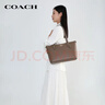 蔻馳（COACH）【品牌直供】女士GALLERY大號單肩手提托特包深褐色CV402 曬單實(shí)拍圖