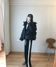 皮爾卡丹（pierre cardin）羽絨棉服女短款2025冬季新品韓版寬松時(shí)尚保暖小個(gè)子遮肉外套 黑色 S 90-120斤 曬單實(shí)拍圖