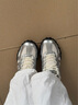 駱駝（CAMEL）流光薄底鞋復古休閑德訓運動(dòng)女鞋子 K25B09L7006 銀/象牙白 38 曬單實(shí)拍圖