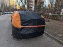 御山河牛津布汽車(chē)車(chē)衣全車(chē)罩通用加厚防曬防雨隔熱防刮風(fēng)防塵四季護車(chē)套 【黑金橙】600D鈦黑膠牛津布-送收納袋 【特厚款】高密度抗暴曬防大風(fēng)防暴雨防冰雹 曬單實(shí)拍圖