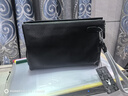 花花公子男士真皮手包大容量夾包頭層牛皮手提包商務(wù)手拿包經(jīng)典休閑手抓包 黑色-加大號 曬單實(shí)拍圖