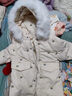 G.duck小黃鴨?wèn)|北方男女寶寶冬季加厚羽絨服幼兒小童保暖背帶褲分體套裝 翅膀米白 90 cm 曬單實(shí)拍圖