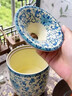 拓進(jìn)德國進(jìn)口品質(zhì)汝窯青花茶渣缸陶瓷建水水盂桌面茶水桶高檔帶蓋大容 纏枝蓮茶渣缸【大號】+1000ML 曬單實(shí)拍圖