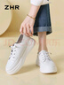 ZHR小白鞋女厚底增高休閑鞋女懶人免系帶兩穿女鞋 AH380 白色 38  曬單實(shí)拍圖