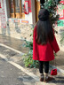 女童拜年服外套冬季2025新款兒童冬裝呢子大衣女孩新中式喜慶衣服 紅色 150 cm 曬單實(shí)拍圖