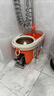 大衛免手洗旋轉拖把桶 多款式 小木馬拓樸四驅動(dòng)拓撲腳踏踩拖布拖 2個(gè)布+金屬籃+金屬腳踏+加強桿 曬單實(shí)拍圖