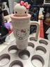 三麗鷗（SANRIO）Hello Kitty凱蒂貓冰霸杯保溫杯女生高顏值吸管杯保冷水杯新款 Hellokitty【正版授權 品質(zhì)保障】 公仔冰霸杯700毫升【316不銹鋼/禮物】 曬單實(shí)拍圖