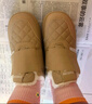回力君美拉德新款運動(dòng)鞋女冬季真皮雪地靴魔術(shù)貼孕婦加絨棉鞋大碼41一43 卡其 38 曬單實(shí)拍圖