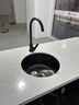 悍高（HIGOLD）黑色納米圓形迷你水槽小號單槽不銹鋼吧臺島臺西廚廚房洗菜盆臺下 36*36搭配304巴比倫龍頭 曬單實(shí)拍圖
