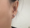 周六福紫色珍珠耳釘耳飾新年禮物女X0914042中強光近圓 7-7.5mm 一對 曬單實(shí)拍圖