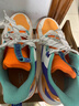 鴻星爾克（ERKE）童鞋兒童籃球鞋25年春季男中大童綁帶緩震球鞋微晶白/蜜蠟橙37 曬單實(shí)拍圖