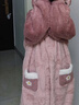 多妙屋兒童睡袍女童睡衣珊瑚絨秋冬加絨法蘭絨家居服 99089紫色 160cm 曬單實(shí)拍圖