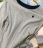 三彩2025冬季新款磨毛T恤圓領(lǐng)愛(ài)心刺繡上衣修身內搭簡(jiǎn)約M 花灰色 M 160/84A 曬單實(shí)拍圖