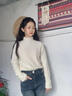 QBILY白色半高領(lǐng)毛衣打底衫女2025年新款秋季穿搭木耳邊針織衫長(cháng)袖上衣 杏色 均碼 曬單實(shí)拍圖