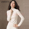 朗文斯?。↙.WEST）半高領(lǐng)針織衫女2025冬季新款法式優(yōu)雅字母繡花套頭打底衫 米白 M 曬單實(shí)拍圖
