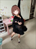 茶年（CHANIAN）拉丁舞服裝女童秋冬 秋冬女童蕾絲長(cháng)袖絲絨蓬蓬裙大擺分體練功服 黑色 110 曬單實(shí)拍圖