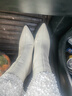達芙妮白色短靴女2025新款高跟鞋秋冬百搭馬丁靴女法式尖頭靴子女瘦瘦靴 米白色加絨【尖頭新款】 7cm跟高 37 曬單實(shí)拍圖