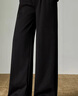 初語(yǔ)休閑褲女2025冬季新款高街博主風(fēng)高腰封設計感闊腿褲長(cháng)褲 黑色 M 曬單實(shí)拍圖